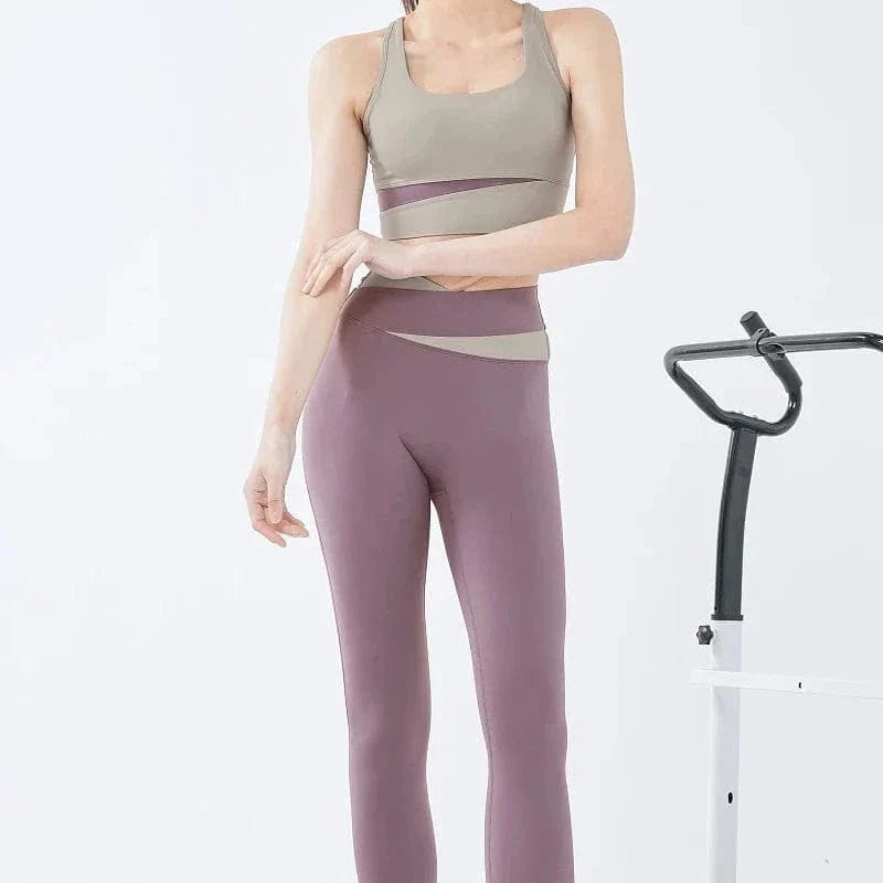 Ensemble 2 Pièces Combinaison de Yoga Design Croisé