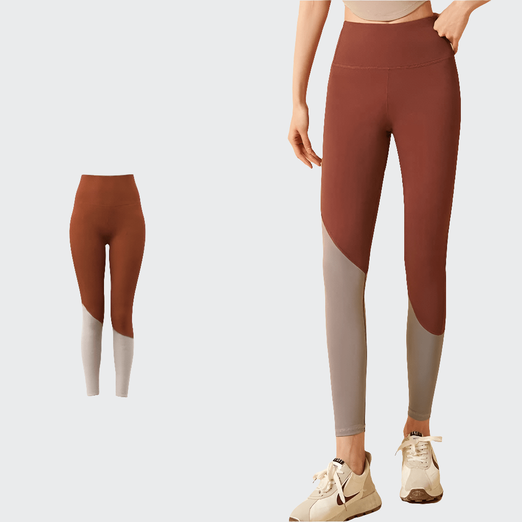 Pantalon de Yoga Femme Slim Bicolore